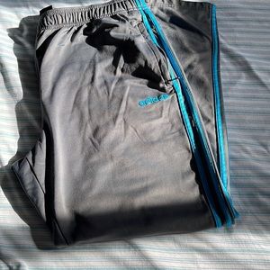 Adidas track pants.